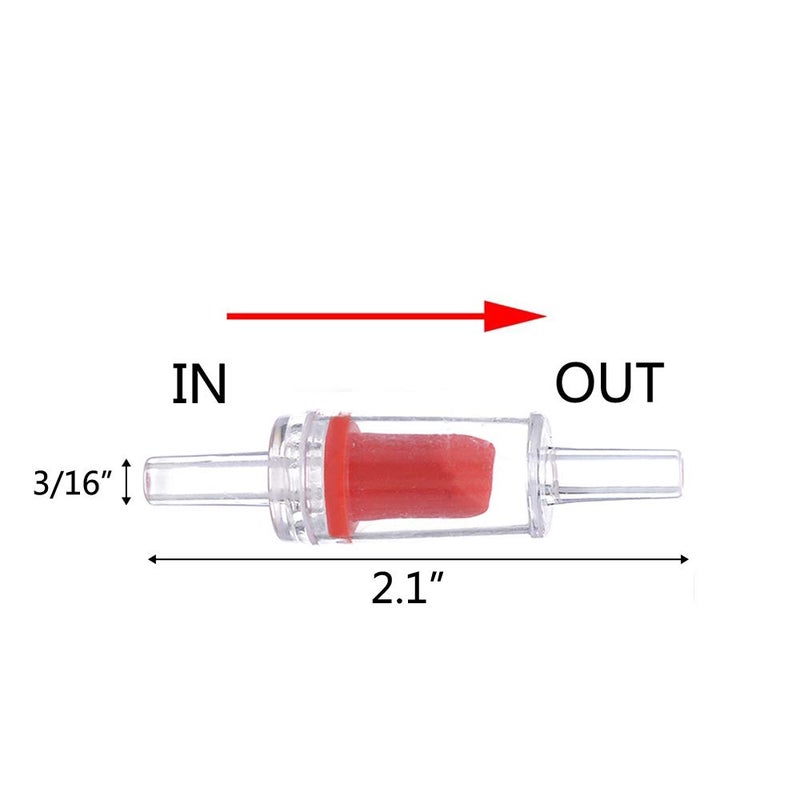 ALEGI Aquarium Air Tubing Accessories Non-Return Valves,Check Valve for 3/16 '' Fish Tank Air Line (Red 12 pcs) - Image 2